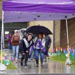 People set out on the Walk to End Alzheimers at the Soldotna Regional Sports Complex in Soldotna, Alaska, on Saturday, Sept. 16, 2023. (Jake Dye/Peninsula Clarion)
