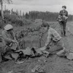 1954 photo by Bob and Ira Spring for Better Homes & Garden magazine
Rusty Lancashire (standing) and two of her daughters work to harvest vegetables from their large homestead garden.