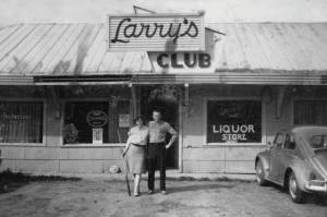 Rusty and Larry Lancashire pose out in front of Larrys Club, located about a mile north of Kenai, circa the mid-1960s. (Photo courtesy of the Lancashire Family Collection)