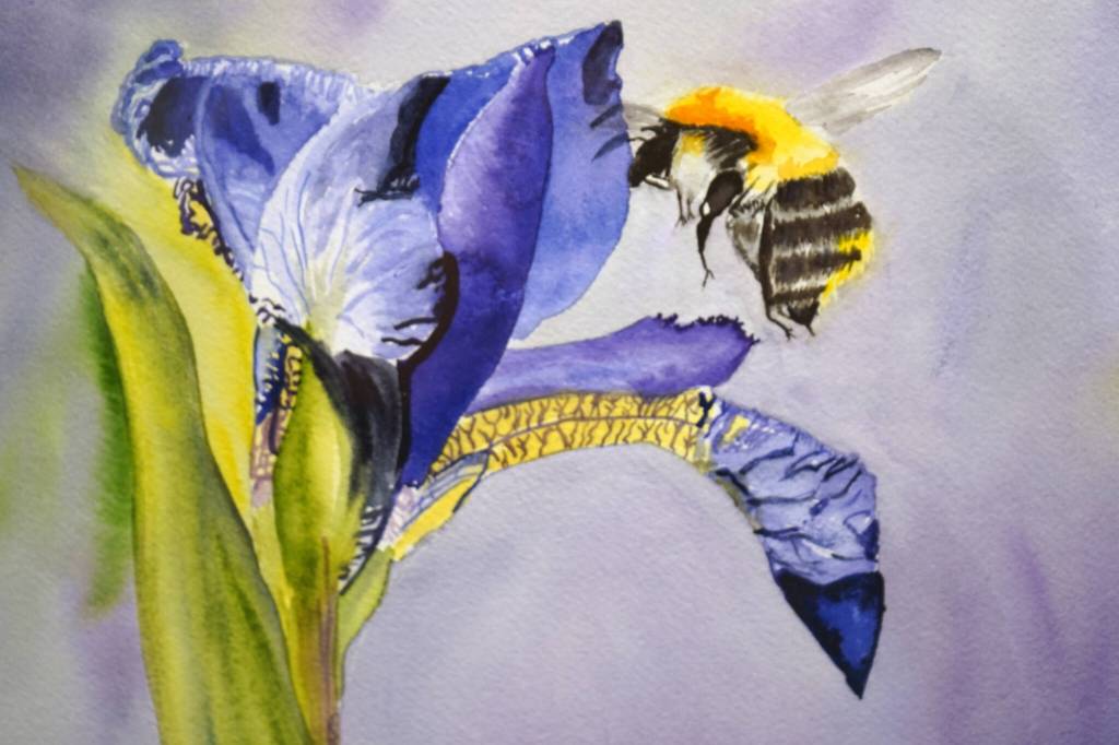 A painting by Starla Ferguson is included in the Biennial Judged Show at Kenai Art Center in Kenai, Alaska, on Wednesday, Oct. 4, 2023. (Jake Dye/Peninsula Clarion)