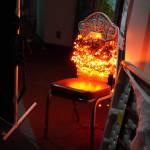 Halloween lights and iconography decorate the corridors of the Haunted Chamber at the Kenai Chamber of Commerce in Kenai, Alaska, on Monday, Oct. 9, 2023. (Jake Dye/Peninsula Clarion)