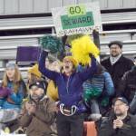 Fans cheer for Seward on Saturday, Oct. 7, 2023, in the nine-man football state final at Colony High School in Palmer, Alaska. (Photo by Jeff Helminiak/Peninsula Clarion)