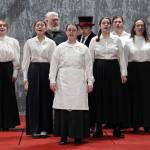 An ensemble cast rehearses Jekyll and Hyde: the Musical at the Kenai Performers Theatre in Kenai, Alaska, on Wednesday, Oct. 18, 2023. (Jake Dye/Peninsula Clarion)