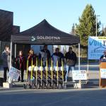 Soldotna city council members and city staff attend a groundbreaking event for the Soldotna field house project on Friday, Oct. 20, 2023, in Soldotna, Alaska. (Ashlyn OHara/Peninsula Clarion)