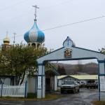 An arch marks the entrance to the Church of St. Nicholas on Tuesday, Oct. 10, 2023 in Nikolaevsk, Alaska. (Ashlyn OHara/Peninsula Clarion)