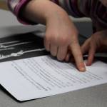 A student reads aloud from part of CKLAs Third Grade How Does Your Body Work? unit at Hope School on Wednesday, Oct. 18, 2023, in Hope, Alaska. (Ashlyn OHara/Peninsula Clarion)