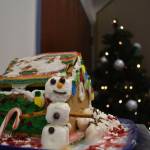 A gingerbread house designed by Ulysses Haberman is displayed at the Kenai Chamber of Commerce and Visitor Center on Tuesday, Dec. 6, 2022. (Jake Dye/Peninsula Clarion)