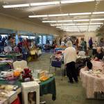 Vendors sell wares to attendees of the Vintage Collectibles and Craft Show at the Kenai Senior Center in Kenai, Alaska, on Saturday, Nov. 4, 2023. (Jake Dye/Peninsula Clarion)