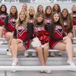 The Kenai Central cheerleading team. Top row, left to right: Alicia Perez, Truly Hondel, Kayani Whicker, Kimber Moore, Cara Graves. Middle row, left to right: Alex Nelson, Scarlett Gibson, Caitlyn Martin, Ellee Pancoast. Bottom row, left to right: Makenzie Harden, Ella Romero, Sylvia McGraw.