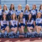 The Soldotna cheerleading team. Top row, left to right: Alyssa Adams, Savannah Hawkins, Savvy Yaeger, Gracie Bras, Mazzy Bundy, Lily Hannevold, Lynzie Denbow. Bottom row, left to right: Tayler Ruffner, Angelina Beck, Lacy Nye, Zoey McCoy, Hailey Stonecipher. (Photo provided)