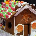 A gingerbread house constructed by 6-year-old Gabriel is displayed as part of the 11th Annual Gingerbread House Contest at the Kenai Chamber of Commerce and Visitor Center in Kenai, Alaska, on Thursday, Nov. 16, 2023. (Jake Dye/Peninsula Clarion)