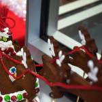 A gingerbread Santa, sleigh and reindeer constructed by 12-year-old Noah is displayed as part of the 11th Annual Gingerbread House Contest at the Kenai Chamber of Commerce and Visitor Center in Kenai, Alaska, on Thursday, Nov. 16, 2023. (Jake Dye/Peninsula Clarion)