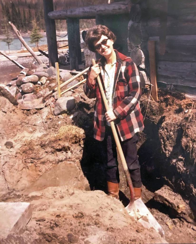 Photo courtesy of Mona Painter
Betty Fuller, working with a shovel outside the Cooper Landing Post Office in 1969, was among the first to suggest that her towns first post office had been named for a postal official.