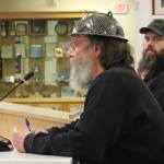 Pastafarian pastor Barrett Fletcher speaks in opposition to a new borough policy, which says only borough volunteer chaplains may deliver the invocation, a during a Kenai Peninsula Borough Assembly meeting on Tuesday, Dec. 12, 2023, in Soldotna, Alaska. (Ashlyn OHara/Peninsula Clarion)
