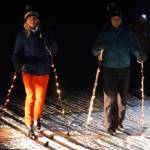 Skiers participate in the Third Annual StarLight StarBright winter solstice skiing fundraiser at the Kenai Golf Course in Kenai, Alaska, on Thursday, Dec. 21, 2023. (Jake Dye/Peninsula Clarion)