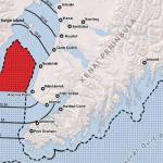 Upper Cook Inlet Exclusive Economic Zone can be seen on this map provided by the National Oceanic and Atmospheric Administration. (Image via fisheries.noaa.gov)