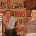 Don and Verona pose inside their first Soldotna grocery store in 1952, the year they opened for business. (Photo courtesy of Al Hershberger.)