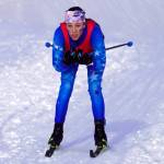 Soldotnas Tania Boonstra races towards the finish chute during the Region III Girls 7.5K Classic Race at Tsalteshi Trails near Soldotna, Alaska, on Saturday, Feb. 10, 2024. (Jake Dye/Peninsula Clarion)