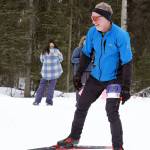 Tom Seggerman rounds a bend during the Tour of Tsalteshi at Tsalteshi Trails near Soldotna, Alaska, on Sunday, Feb. 18, 2024. (Jake Dye/Peninsula Clarion)