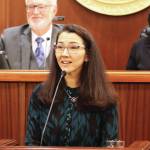 U.S. Rep. Mary Peltola delivers her annual address to the Alaska Legislature on Monday, in Juneau. (Mark Sabbatini/Juneau Empire)