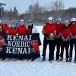 The Kenai Central girls and boys teams earned top Division II honors at the state Nordic ski meet at Kincaid Park in Anchorage, Alaska, on Saturday, Feb. 24, 2024. (Photo provided)