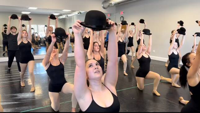 Dancers rehearse the all-company jazz routine Steamed Heat, from the Broadway musical The Pajama Game. (Photo provided by Forever Dance Alaska)