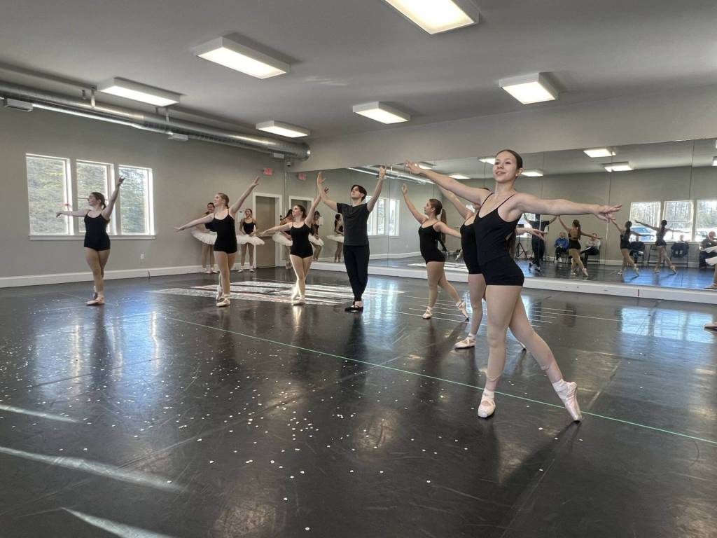 Senior company dancers rehearse Waltz of the Princesses, from Swan Lake. (Photo provided by Forever Dance Alaska)