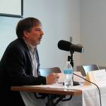Michael Jones participates in a candidate forum for the Homer Electric Association Board of Directors hosted by KDLL 91.9 FM, KBBI AM 890 and the Peninsula Clarion at the Soldotna Public Library in Soldotna, Alaska, on Monday, March 18, 2024. (Jake Dye/Peninsula Clarion)