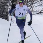 Tania Boonstra participates in the 5 km Interval Start Classic 2006-2007 Female at the Arctic Winter Games. (Photo provided by Todd Boonstra)