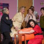 The cast of The Odd Couple: The Female Version rehearse at the Kenai Performers Theater near Soldotna, Alaska, on Tuesday, March 19, 2024. (Jake Dye/Peninsula Clarion)