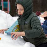 Children hunt for Easter eggs during the Easter Eggstravaganza at Nikiski Community Recreation Center in Nikiski, Alaska, on Saturday, March 23, 2024. (Jake Dye/Peninsula Clarion)