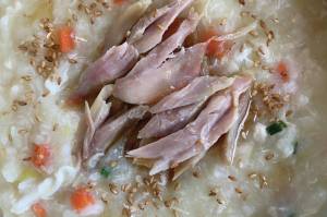 This Korean rice porridge, called dak juk, is easy to digest but hearty and nutritious, perfect for when youre learning how to eat. (Photo by Tressa Dale/Peninsula Clarion)