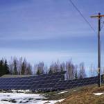Jake Dye/Peninsula Clarion
An array of solar panels stand in the sunlight at Whistle Hill in Soldotna on Sunday.