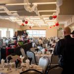 The Kenai Senior Centers dining space is readied for the annual March for Meals fundraiser in Kenai, Alaska, on Friday, April 5, 2024. (Photo by Ken Aaron, provided by Kenai Senior Center)