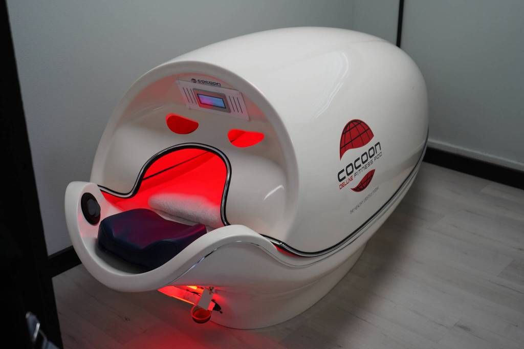 Equipment sits empty and waiting during a grand opening for AK Wellness & Tanning in Kenai, Alaska, on Saturday, April 6, 2024. (Jake Dye/Peninsula Clarion)