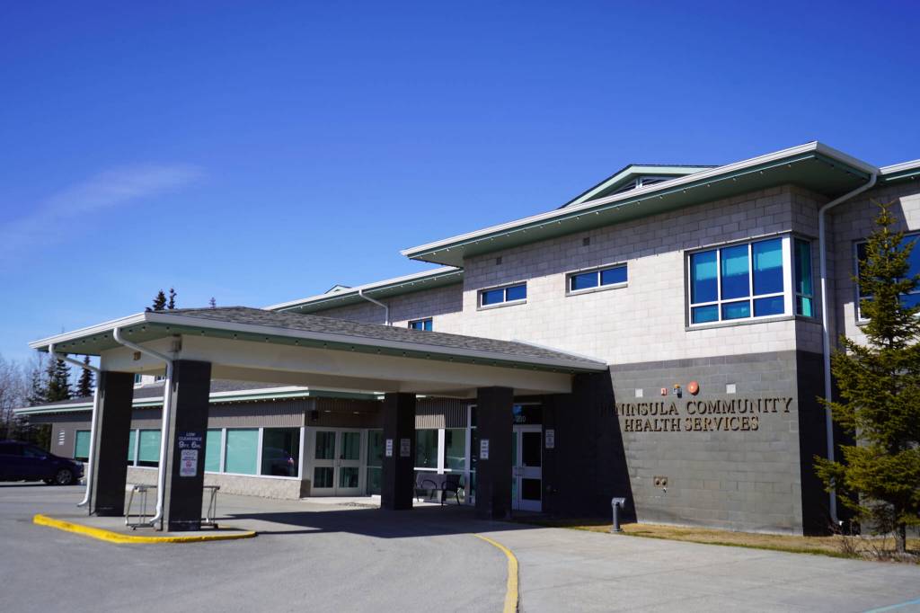 Peninsula Community Health Services in Soldotna, Alaska, on Monday, April 15, 2024. (Jake Dye/Peninsula Clarion)