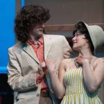 Kincaid Jenness and Maggie Grenier rehearse Mamma Mia at Nikiski Middle/High School in Nikiski, Alaska, on Tuesday, April 16, 2024. (Jake Dye/Peninsula Clarion)