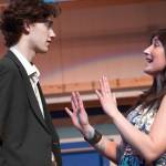 Kyler Allen and Leora McCaughey rehearse Mamma Mia at Nikiski Middle/High School in Nikiski, Alaska, on Tuesday, April 16, 2024. (Jake Dye/Peninsula Clarion)