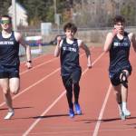 Soldotnas Leigh Tacey II (right) wins the 200 meters Saturday, April 27, 2024, at the Kenai Invitational at Kenai Central High School in Kenai, Alaska. (Photo by Jeff Helminiak/Peninsula Clarion)