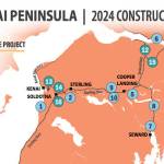 A map shows the locations of 17 State Department of Transportation and Public Facilities projects scheduled on the Kenai Peninsula this year. (Courtesy Alaska Department of Transportation and Public Facilities)