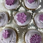 Earl Grey and lavender cupcakes are elegantly decorated. (Photo by Tressa Dale/Peninsula Clarion)