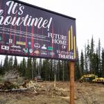 Construction equipment can be seen at the site of the Future Home of Triumvirate Theatre in Kenai, Alaska, on Wednesday, May 1, 2024. (Jake Dye/Peninsula Clarion)