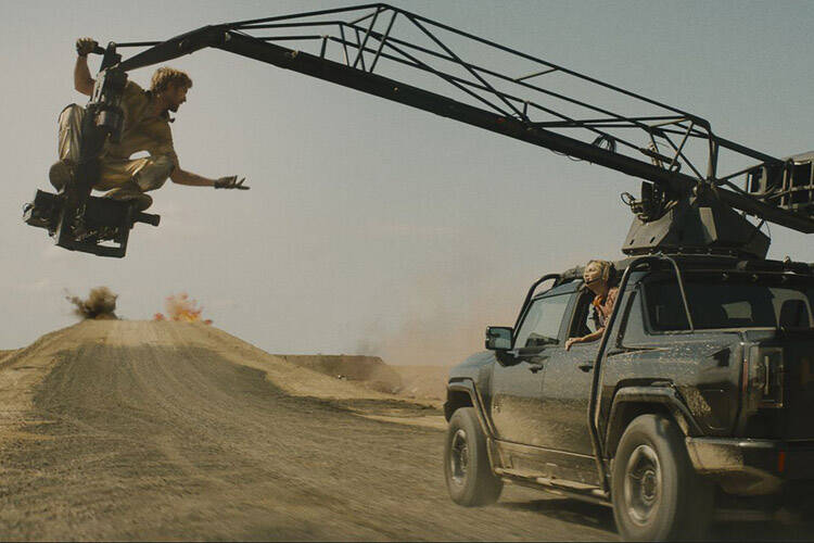 Ryan Gosling portrays Colt Seavers and Emily Blunt portrays Jody Moreno in The Fall Guy. (Promotional photo courtesy Universal Pictures)