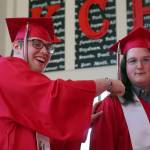 Graduates of Kenai Central High School proceed into the schools auditorium in Kenai, Alaska, on Monday, May 13, 2024. (Jake Dye/Peninsula Clarion)