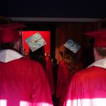 Graduates of Kenai Central High School proceed into the schools auditorium in Kenai, Alaska, on Monday, May 13, 2024. (Jake Dye/Peninsula Clarion)