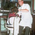 Photo courtesy of the Fair Family Collection
Near the beginning of his dentistry career, Dr. Calvin M. Fair, an officer in the U.S. Army, works on a patient at the Whittier Army Station in 1958.