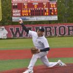 Soldotnas Trenton Ohnemus delivers to the final North Pole batter in the Stars victory in the Division II state championship game Saturday, June 1, 2024, at Wasilla High School in Wasilla, Alaska. (Photo by Jeff Helminiak/Peninsula Clarion)