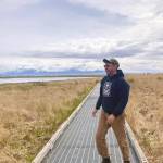 Matthew Morassutti at the Beluga Slough Trail in Homer, Alaska. (Photo by Aurelia Umholtz/USFWS)