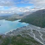 Braided flood plain into Skilak Lake. (Photo by Jackie Morton/USFWS)
