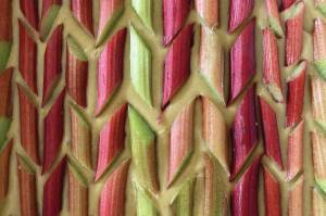 Rhubarb custard cake is ready to be baked. (Photo by Tressa Dale/Peninsula Clarion)